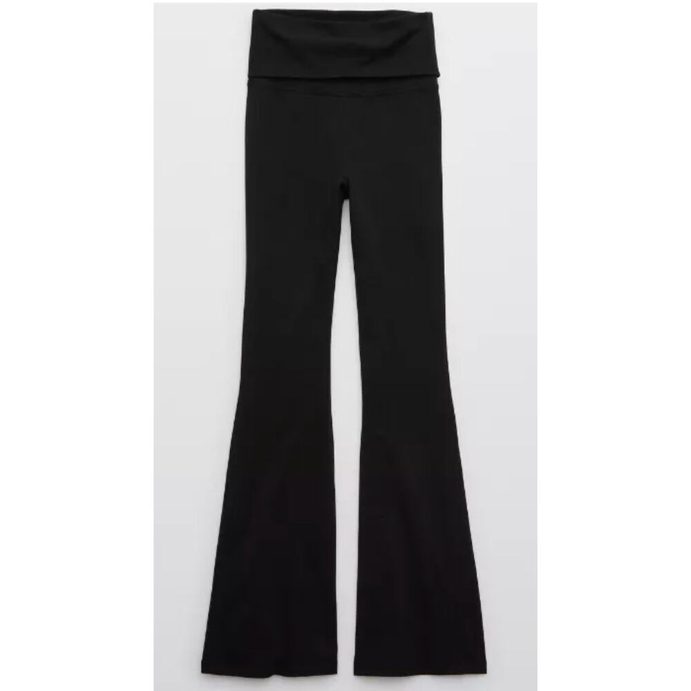 Aerie Offline Black Foldover High Rise Short Super Flare size Small - Picture 9 of 9